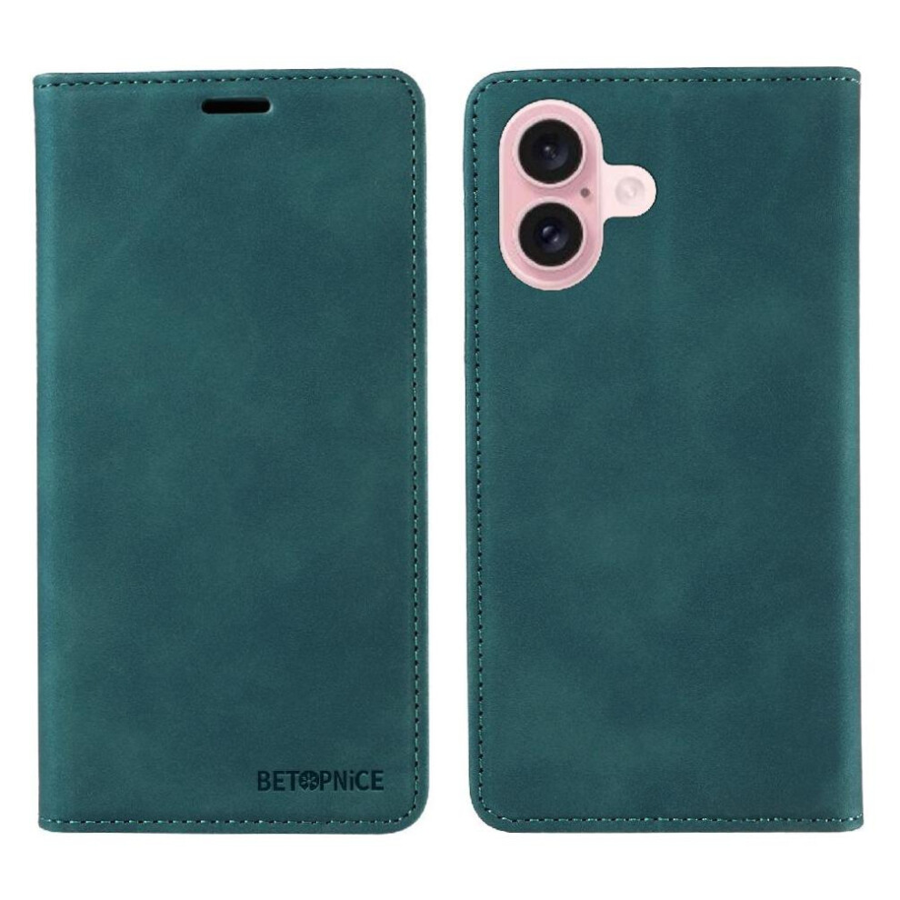 (Green) Case For Iphone 16 Magnetic Folio Wallet Protective Pu Leather Green 764563697014