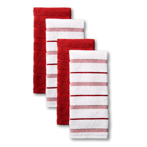 KitchenAid Kitchenaid Albany Kitchen H?ndkl?de 4-Pack Set Passion Red/White 16 """" X26 """"