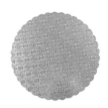 O'Creme Silver-Top Scalloped Round Cake and Pastry Board 3/32 Inch Thick 9 Inch Diameter - Pack of 10