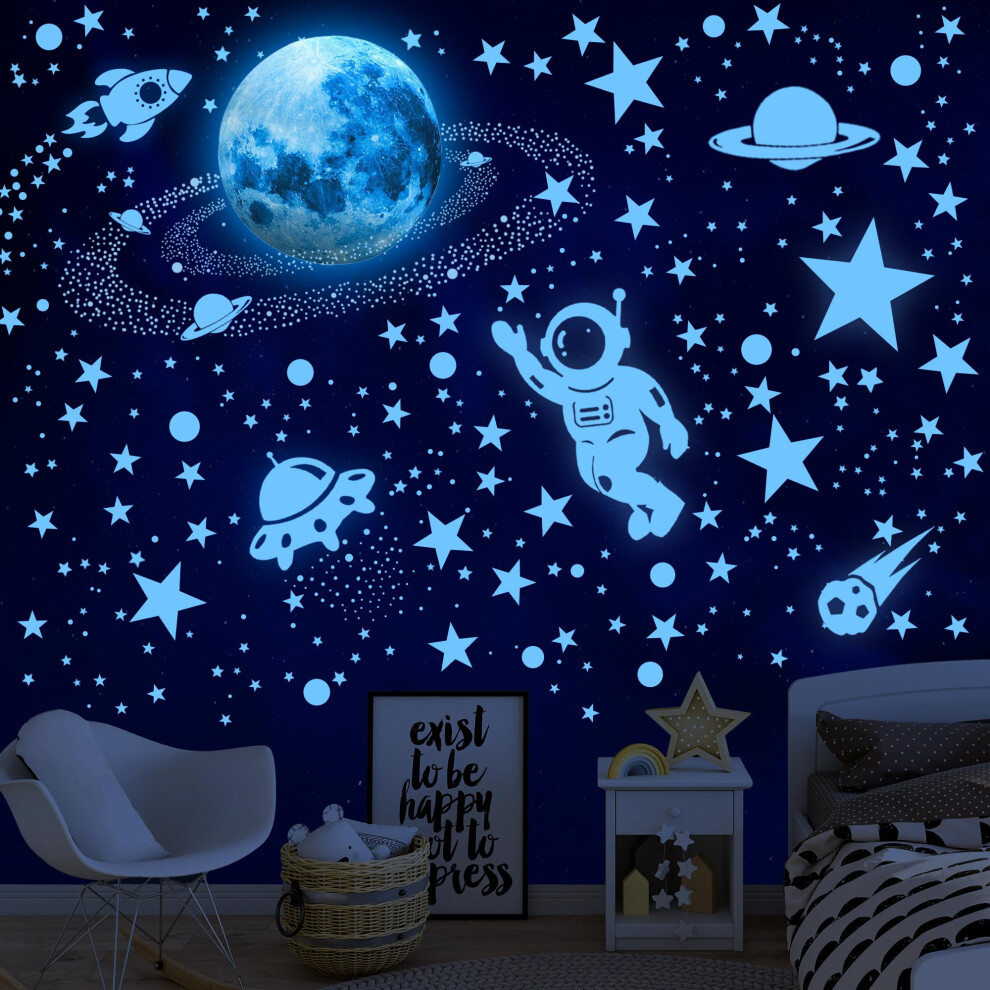 530 Glow In The Stars Ceiling Stars Glow In The Glow Moon And Space Wall Decals Astronaut Universe Galaxy Planet Wall Stickers Glowing Wall Dark Huimdery