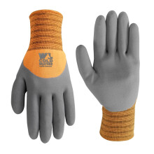 Wells Lamont 555M Heren HydraHyde Werkhandschoenen voor koud weer Waterbestendig Latex Coating Medium Grijs Rood/Oranje