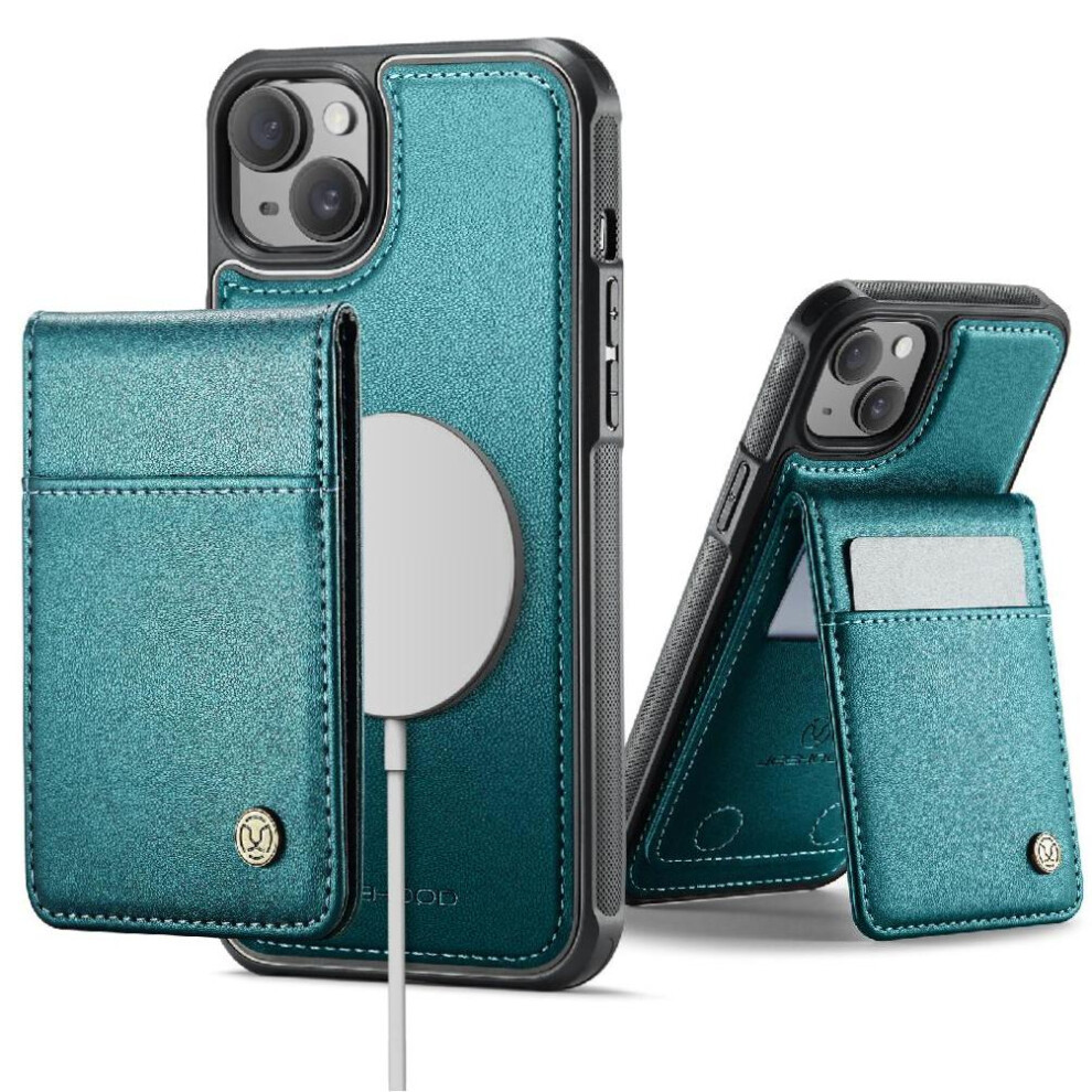 (Green) Compatible With Iphone 13 Case Stand Wireless Charging Cardsllots Rfid Green 764563700578