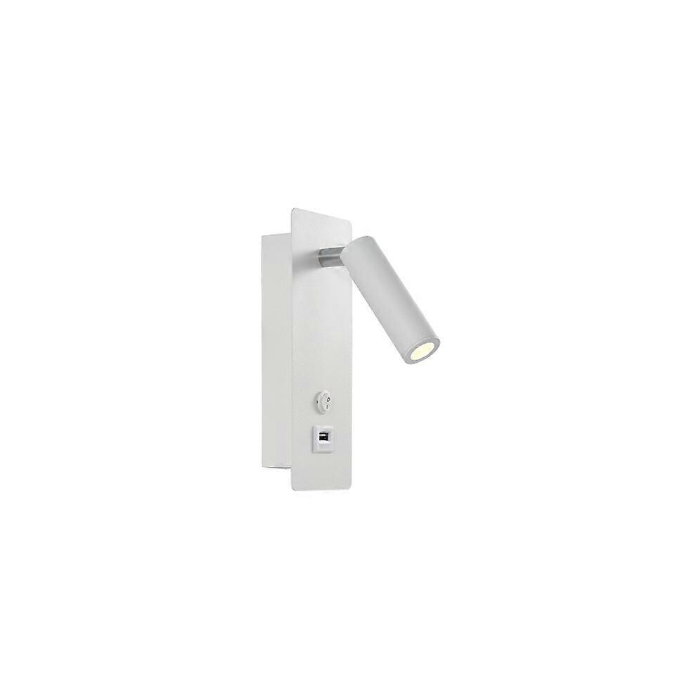 (As show, One size) white 3000K Wall lights bedroom LED wall lamp Indoor stair wall sconce headboard switch/LED 3W COB/corridor garages hotels 360 degree rotation