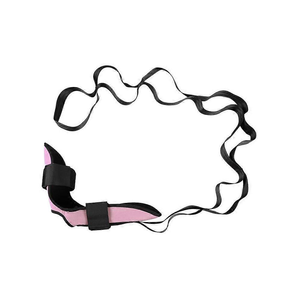 (As show, One size) 145cm Yoga Rehabilitation Strap Elastic Powder with Buckles Ligament Stretching Belt Foot Flexibility Band Ankle Band for Physioth