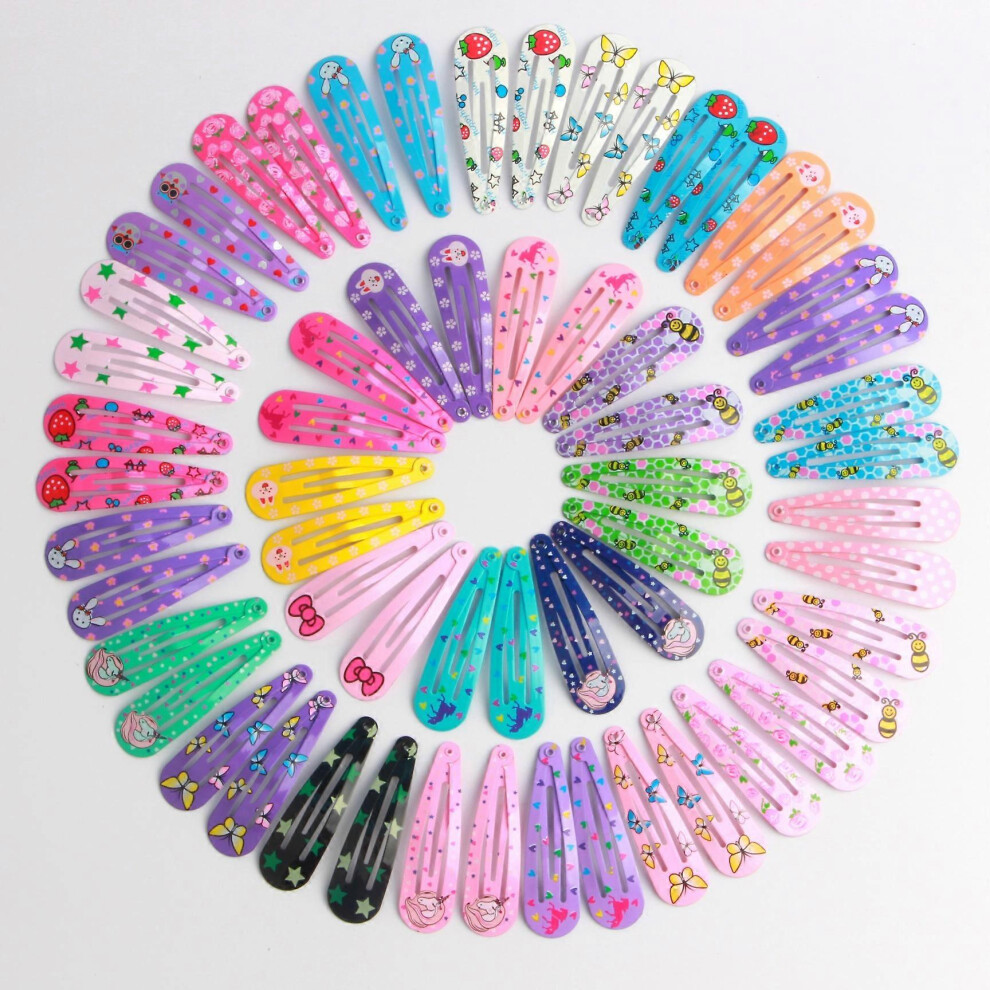 (As show, One size) 100Pcs Baby Hair Clips, 5cm Mini Hair Clips, Colorful Hair Clips for Baby Girls Fine Hair