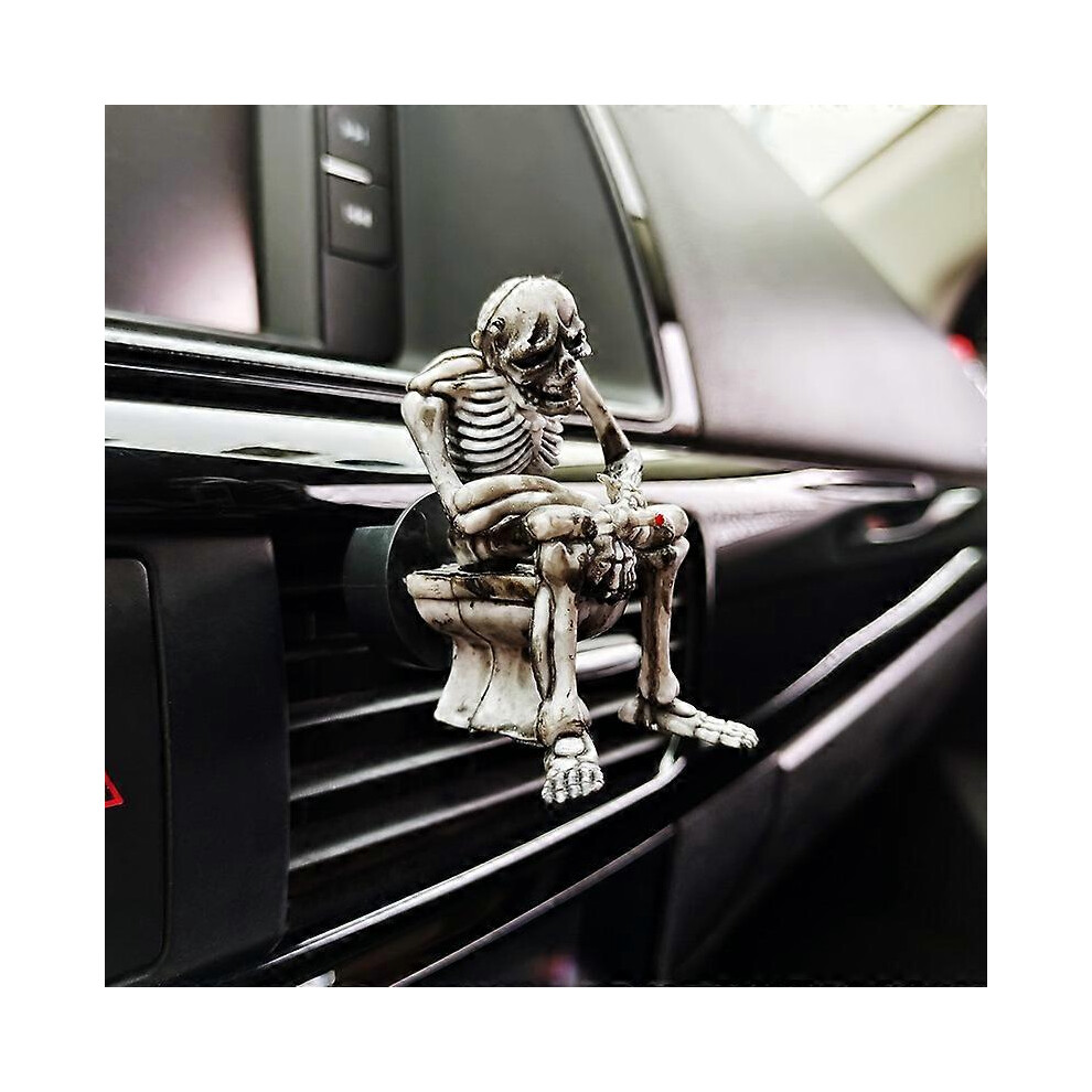 (As show, One size) Fashion Skull car Accessories Interior Creative Skull car air freshener perfume oil diffuser Halloween