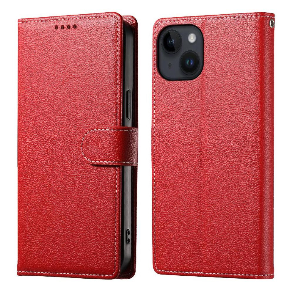 (Red) Compatible With Iphone 13 Case Magnetic Closure Daily Use Card Slots Shockproof Red 764563702343