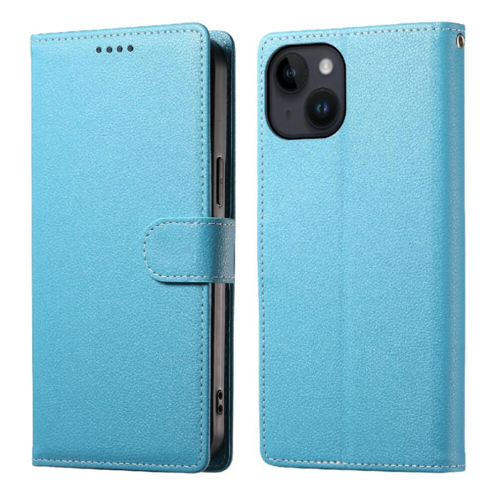 (Light ) Compatible With Iphone 13 Case Magnetic Closure Daily Use Card Slots Shockproof Blue 764563702367