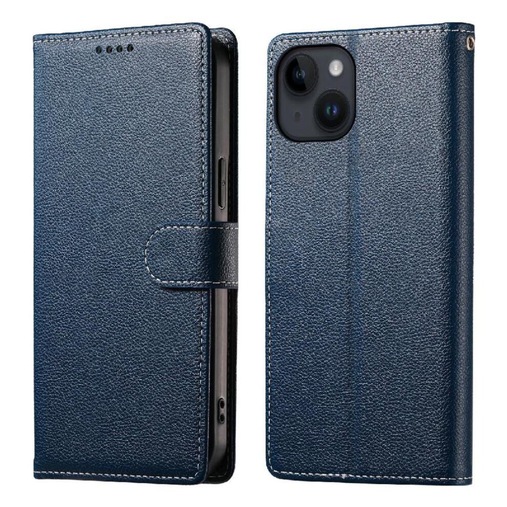 (Dark ) Compatible With Iphone 13 Case Magnetic Closure Daily Use Card Slots Shockproof Blue 764563702350
