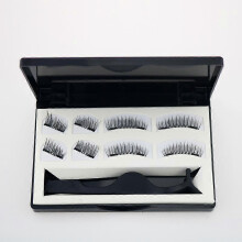 (As show, One size) (8 Pieces) Magnetic False Eyelashes, 3d Natural Effect Reusable Glueless Handmade False Eyelashes Ultra Thin, with Tweezers