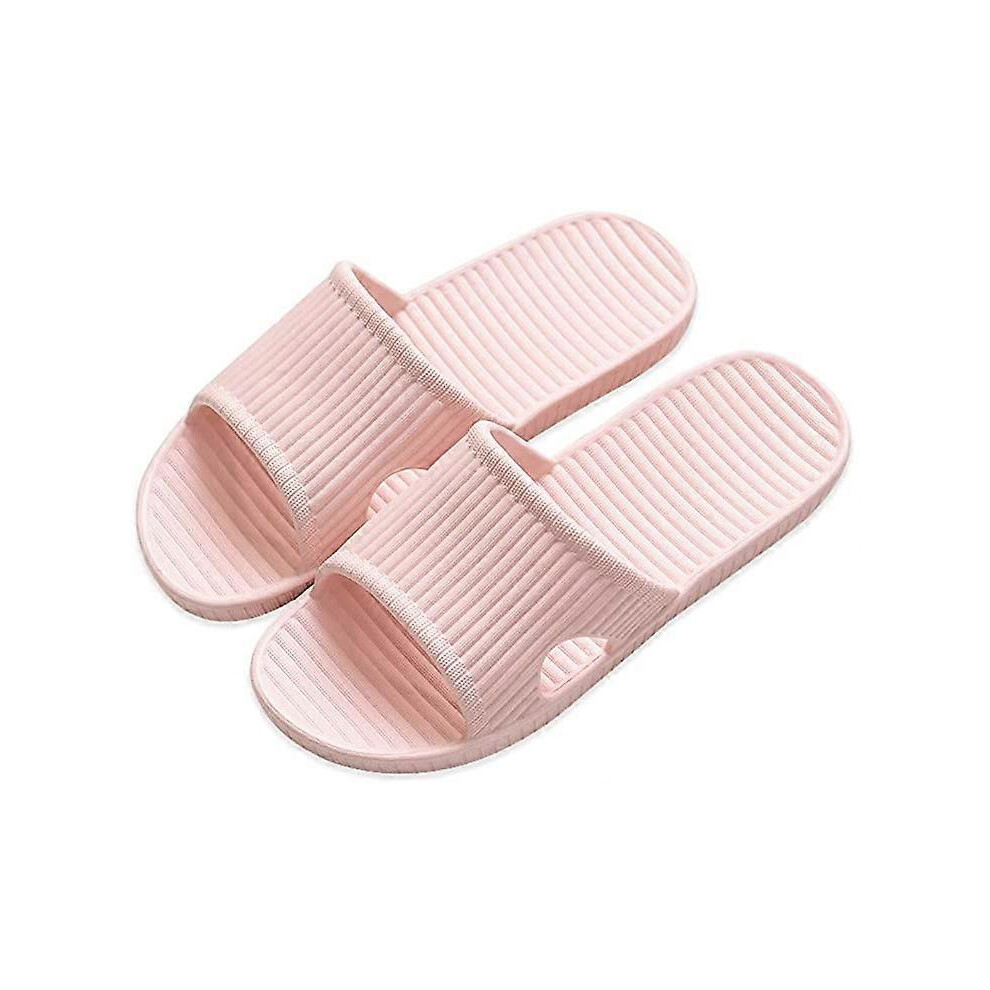 (As show, One size) Non-slip slippers for men and women Indoor use Outdoor use Sandals Soft foam shoes Swimming pool slide Pink
