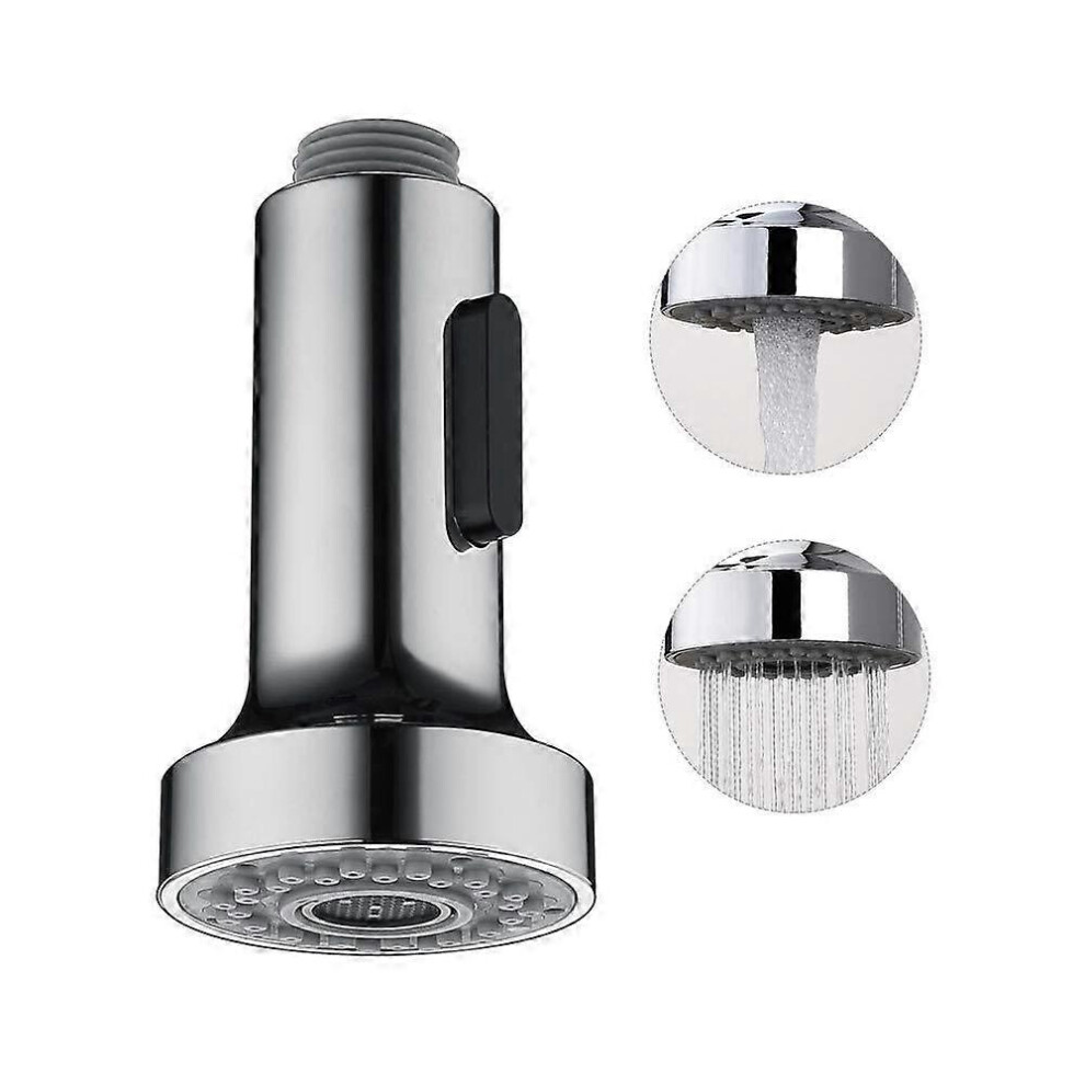 (As show, One size) replacement multi function REMOVE head 2 Spout Settings Spray Shower head high quality chrome finish for kitchen bath sink basin faucet