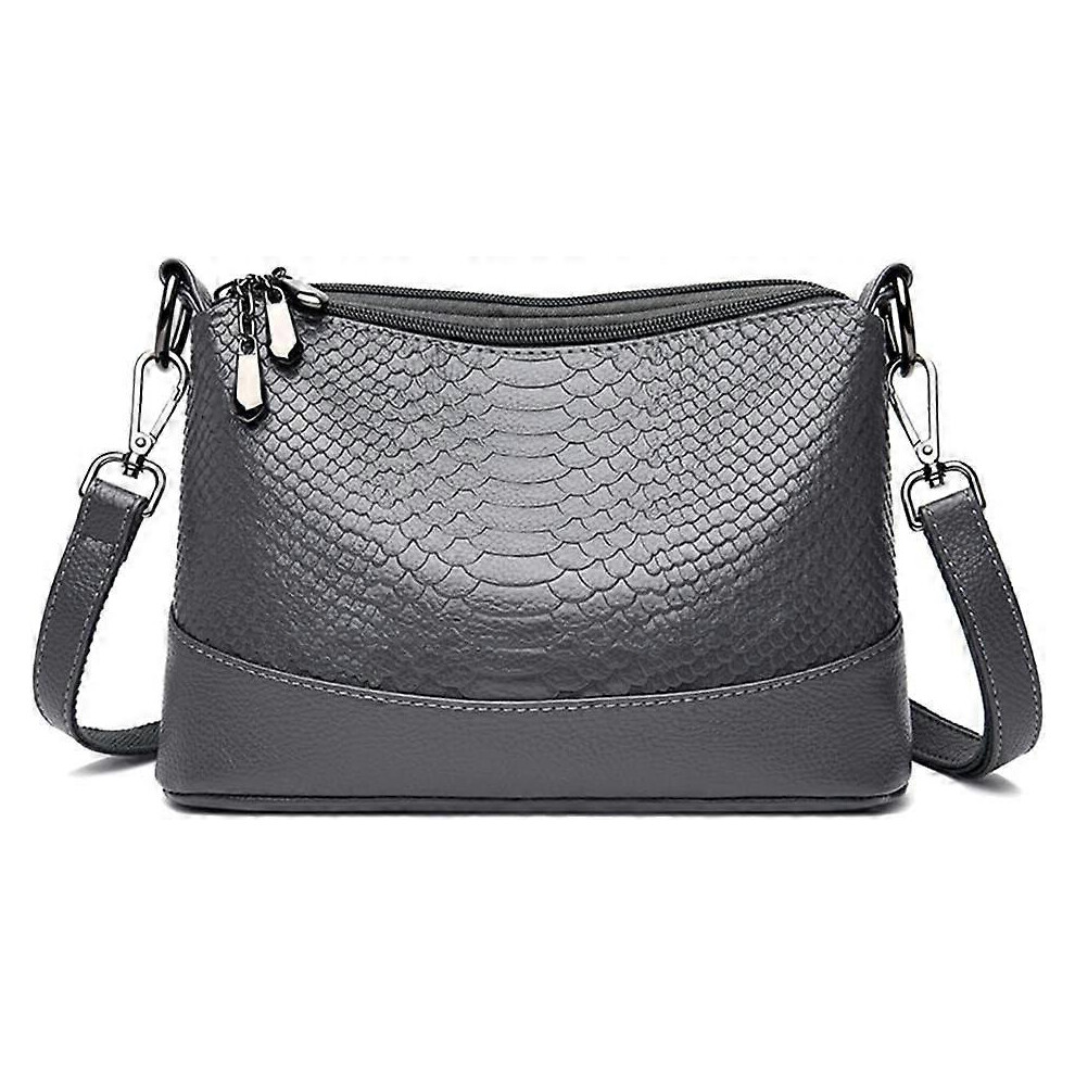 (As show, One size) Women's Crossbody Bag PU Leather Small Hobo Shoulder Bag Elegant Handbags Gray