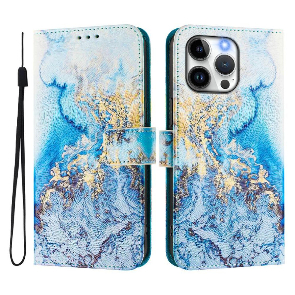 (C1 ) Case For Iphone 13 Pro Flip Leather Wallet Wrist Strap Pattern Magnetic Closure 764563706839