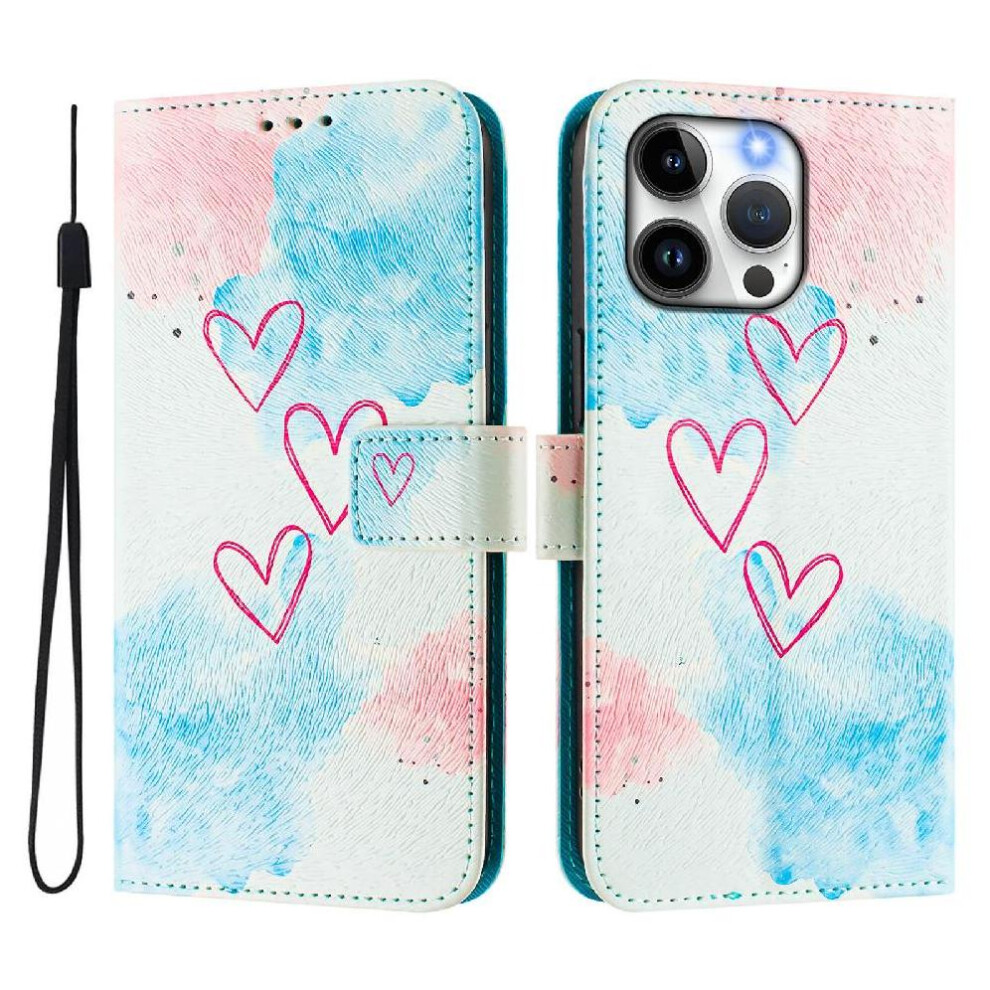 (C6) Case For Iphone 13 Pro Max Wrist Strap Pattern Magnetic Closure Flip Leather Wallet 764563706945