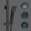 AICA Bathroom Thermostatic Exposed Twin-Head Square Shower Set 4