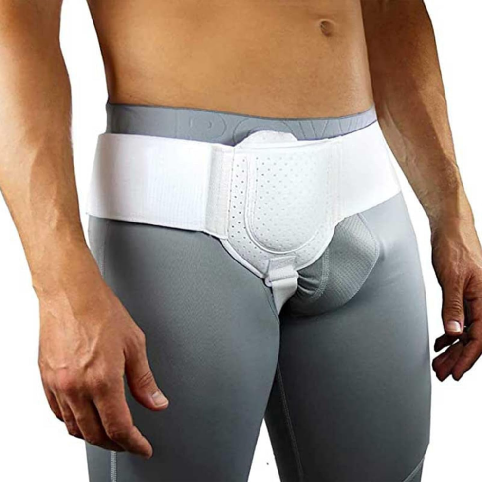 Ceinture de soutien pour hernie inguinale (blanche) pour homme, côté gauche ou droit, post-opératoire, S20241230