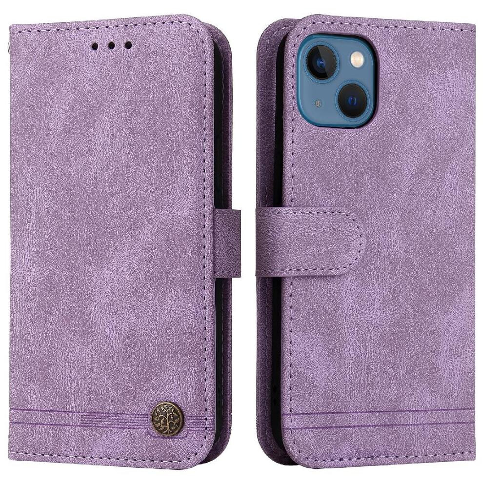 (Purple) Compatible With Iphone 13 Mini Case Card Slot Holders Leather Protective Cover Purple 764563709304