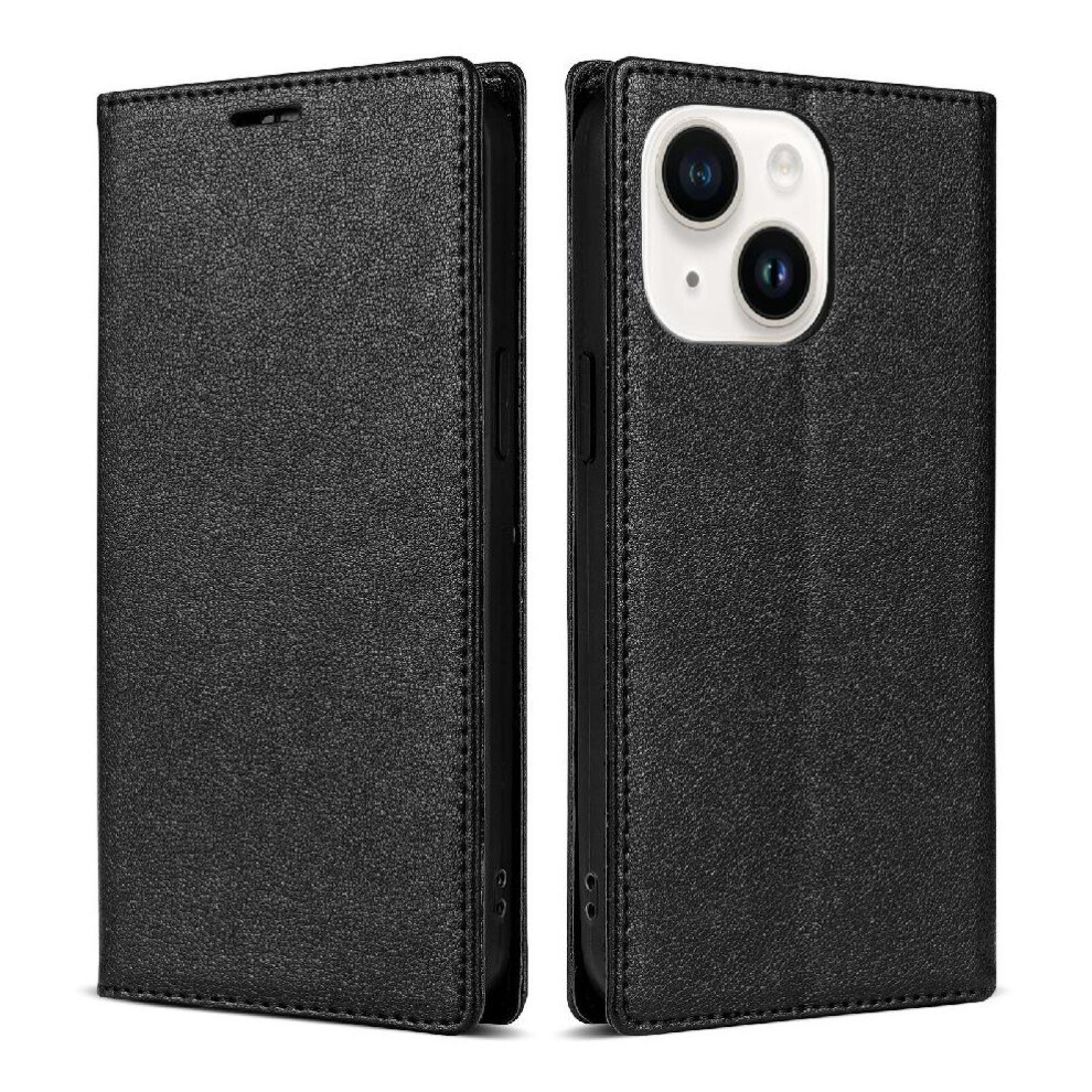 (Black) Business Style Case For Iphone 13 Mini Shockproof Kickstand Magnetic Closure Card Holder Flip Case Black 764563709779