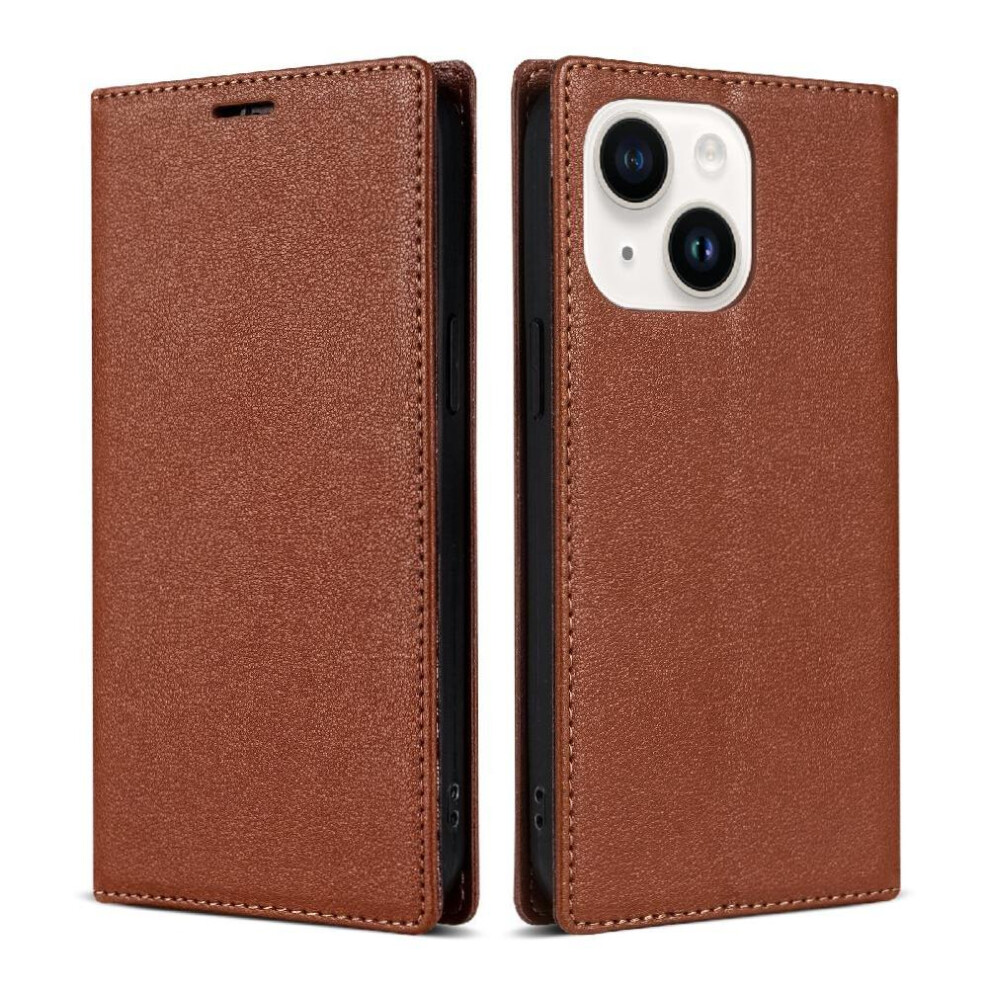 (Brown) Business Style Case For Iphone 13 Shockproof Flip Case Magnetic Closure Kickstand Card Holder Brown 764563709786