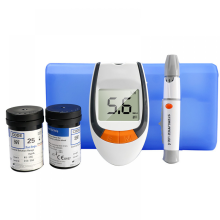 Witte bloedglucosemeter Slimme draagbare bloedglucosetestkit voor ouderen Thuisreizigers 50 teststrips/50 naalden Wit