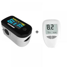 Nicht-invasives Oximeter, Blutzuckermessgerät, intelligentes tragbares Blutzuckertest-Kit für ältere Menschen, Heimreisende, enthält 50 Test