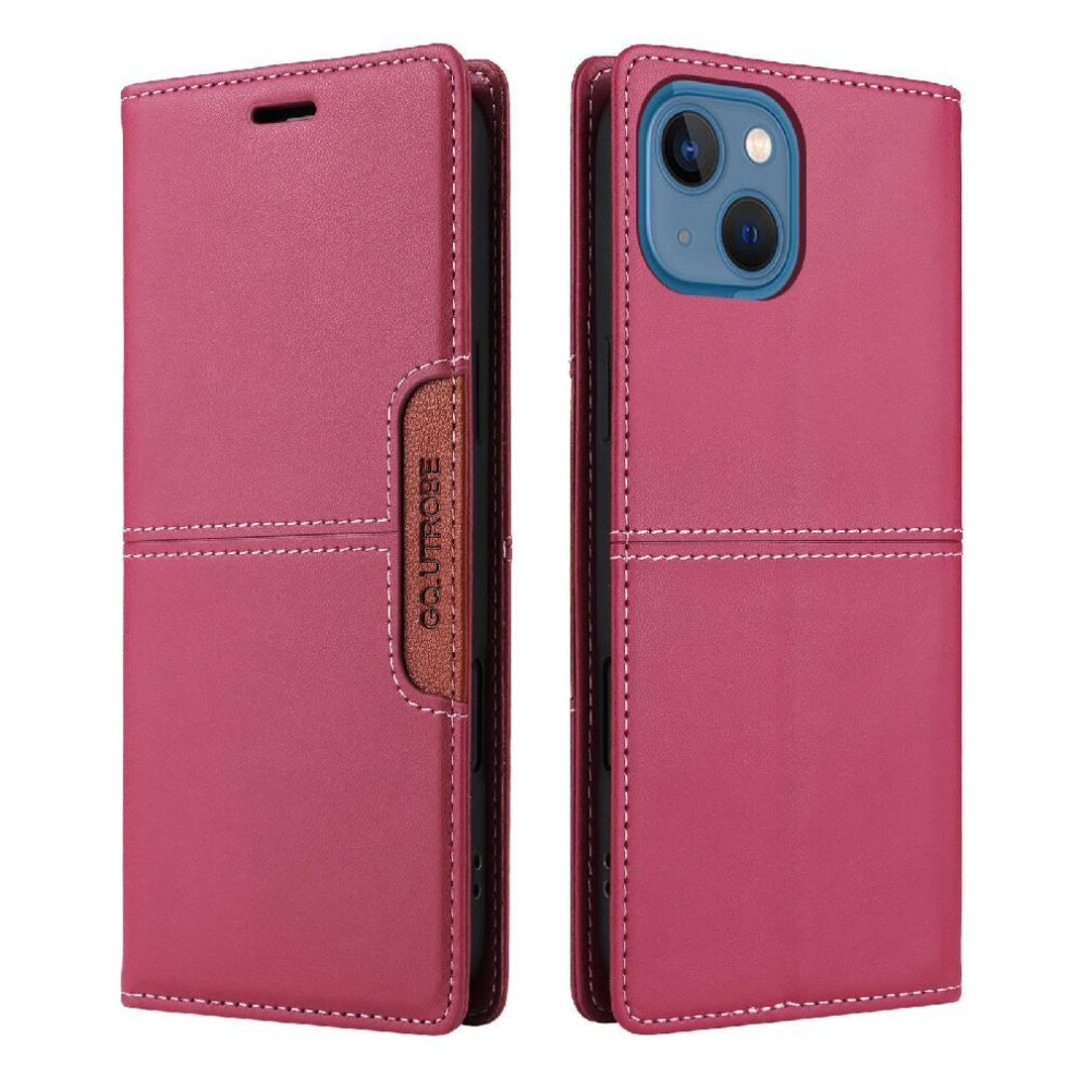 (Red) Flip Case For Iphone 13 Flip Cover Shockproof Rfid Blocking Wallet Red 764563719310