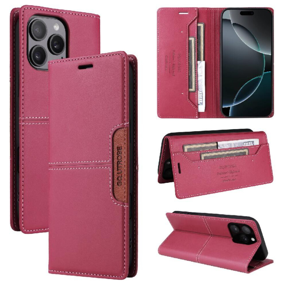 (Red) Flip Case For Iphone 13 Pro Max Shockproof Wallet Rfid Blocking Flip Cover Red 764563719518