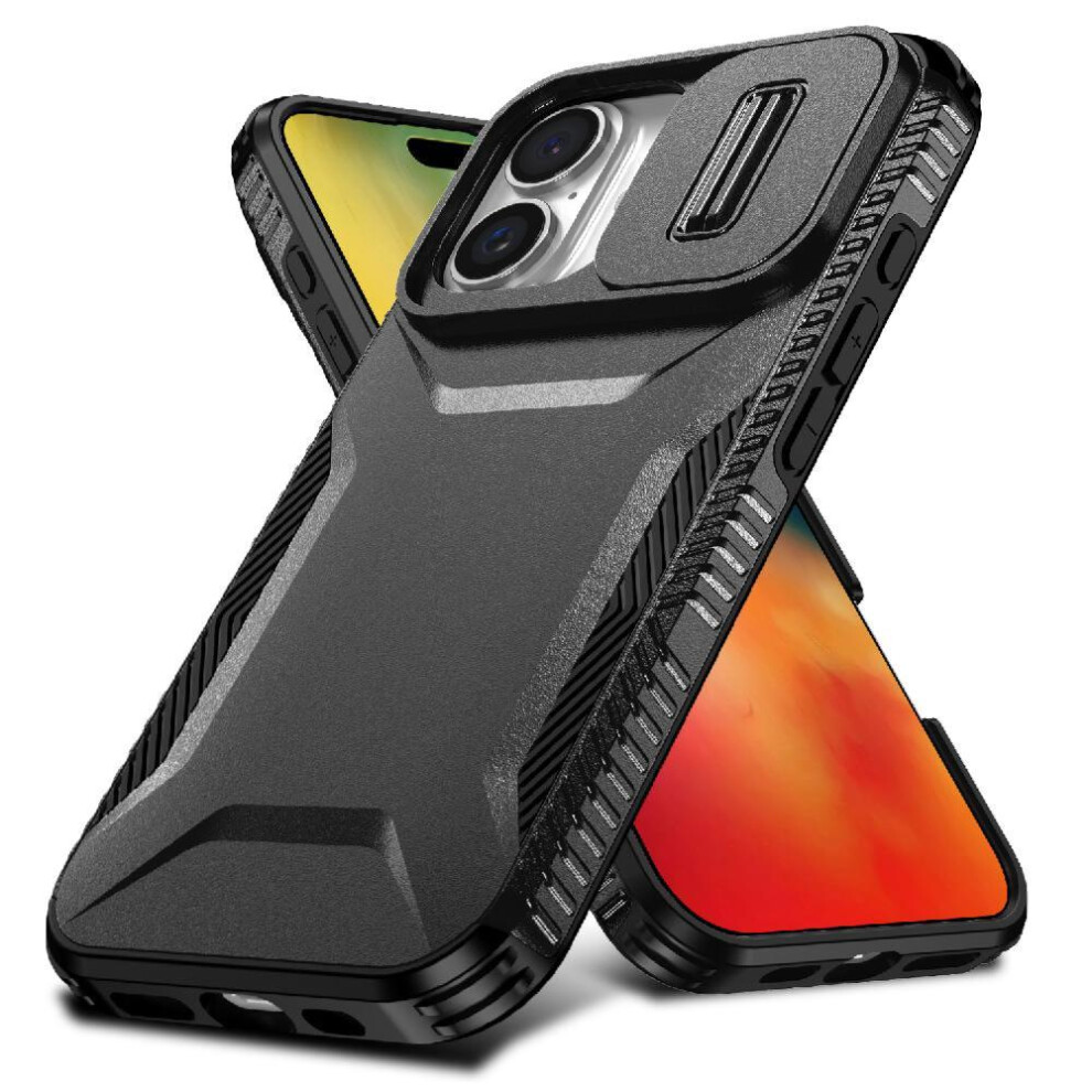 (Black) Case For Iphone 16 Shockproof Lens Protection Lightweight Black 764563721481
