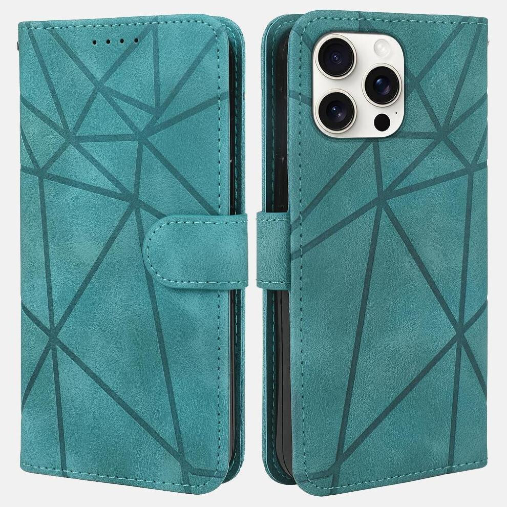 (Green) Flip Case For Iphone 16 Pro Max Unisex Stand Flip Card Slot Green 764563725137