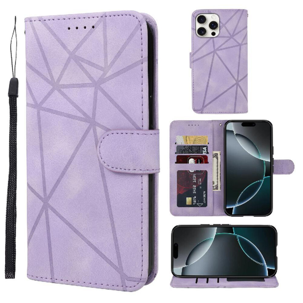(Purple) Flip Case For Iphone 16 Pro Unisex Card Slot Flip Stand Purple 764563725205