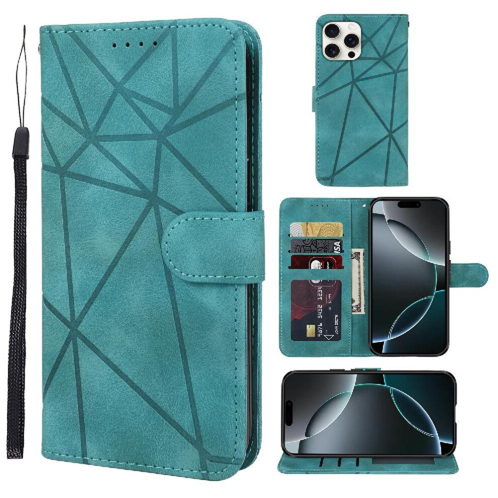 (Green) Flip Case For Iphone 16 Pro Unisex Card Slot Flip Stand Green 764563725199