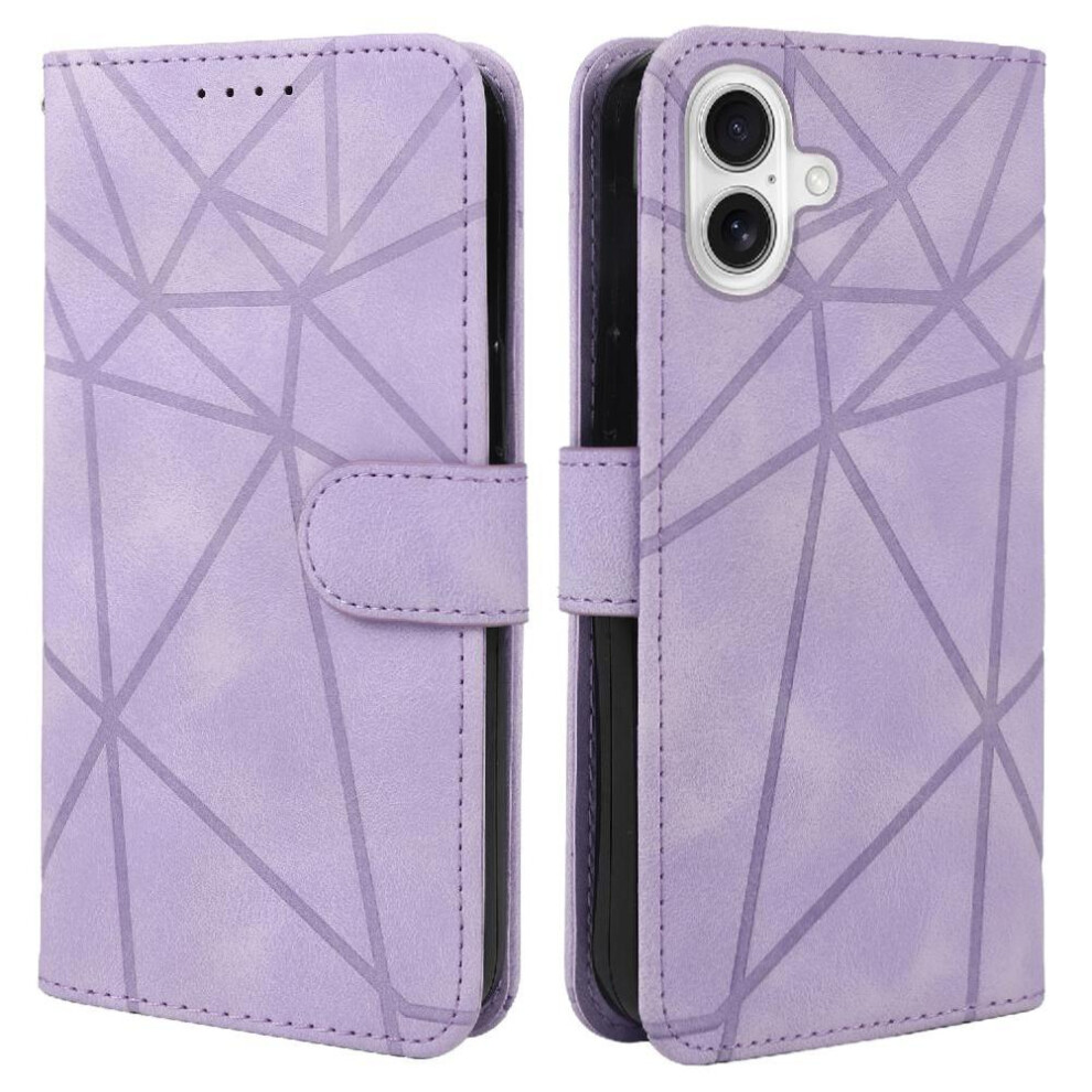 (Purple) Flip Case For Iphone 16 Plus Unisex Stand Flip Card Slot Purple 764563725267
