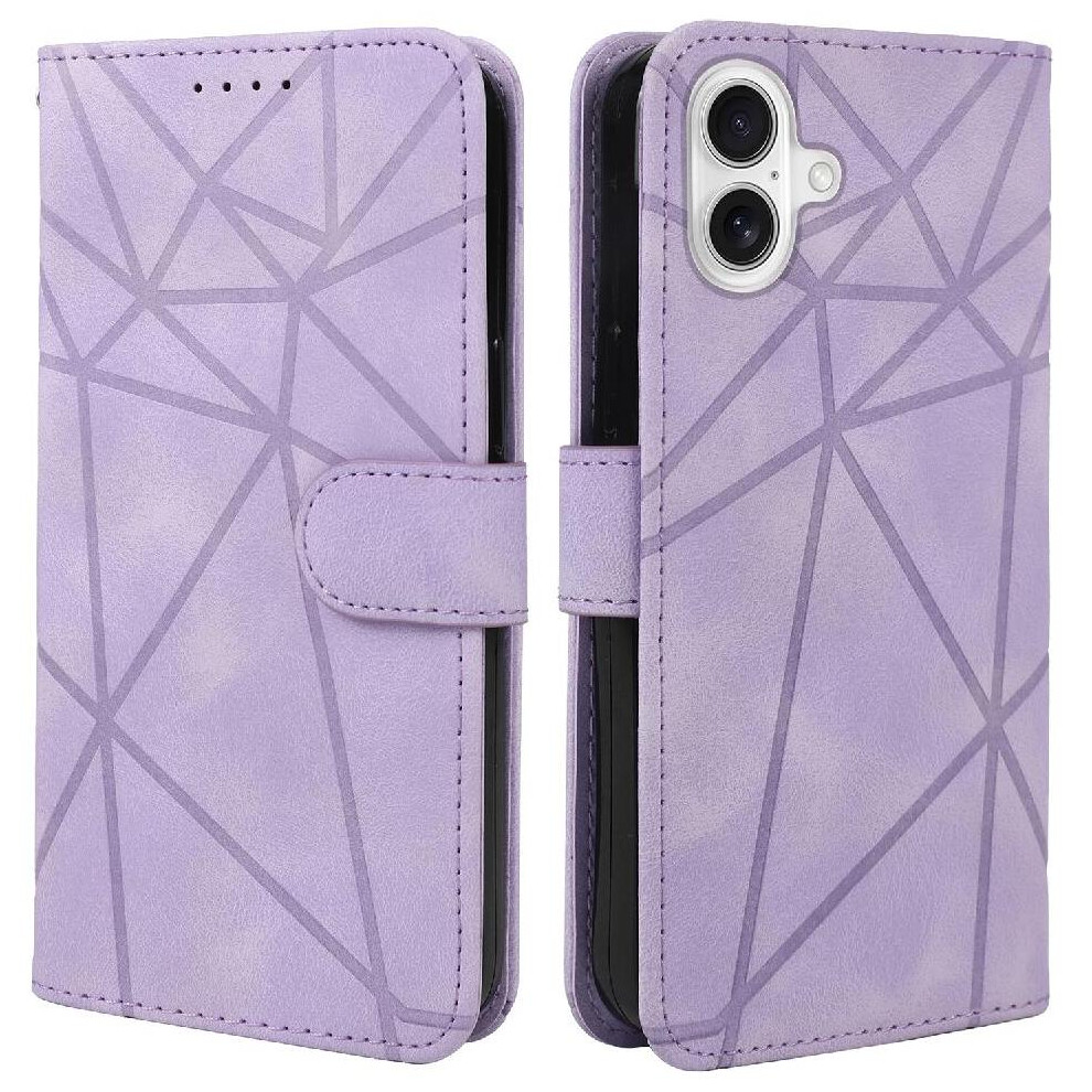 (Purple) Flip Case For Iphone 16 Card Slot Flip Unisex Stand Purple 764563725328
