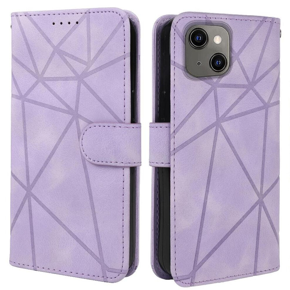 (Purple) Flip Case For Iphone 13 Mini Card Slot Unisex Flip Stand Purple 764563725380
