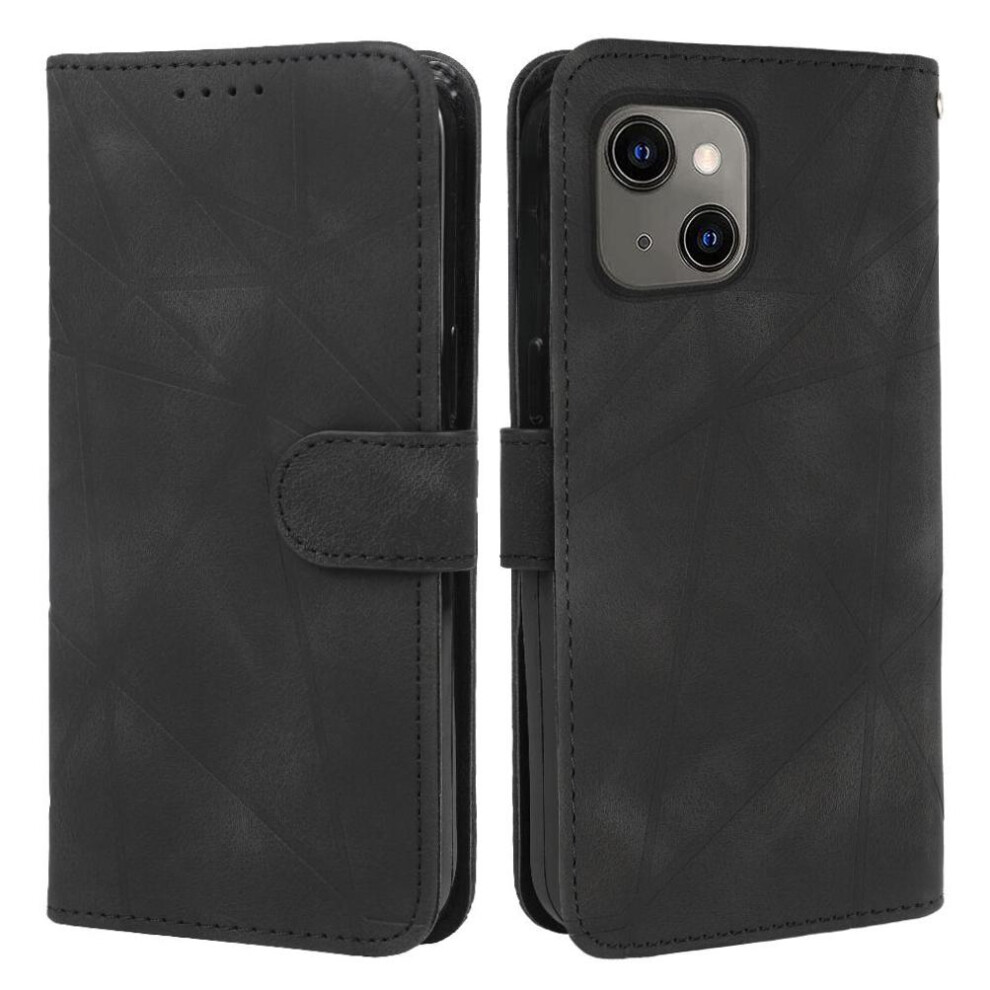 (Black) Flip Case For Iphone 13 Mini Card Slot Unisex Flip Stand Black 764563725342