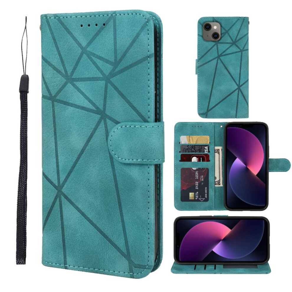 (Green) Flip Case For Iphone 13 Card Slot Stand Unisex Flip Green 764563725441