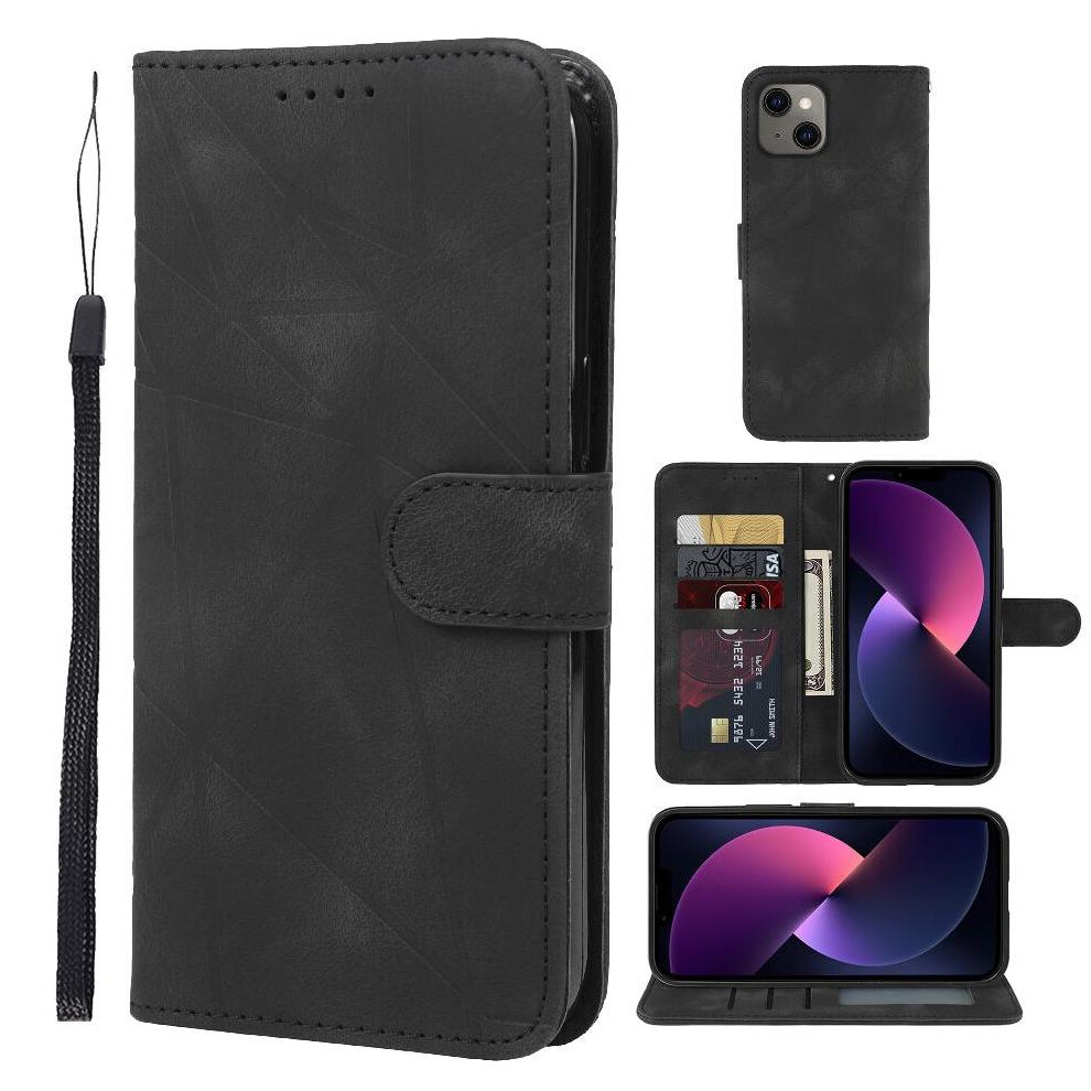 (Black) Flip Case For Iphone 13 Card Slot Stand Unisex Flip Black 764563725403