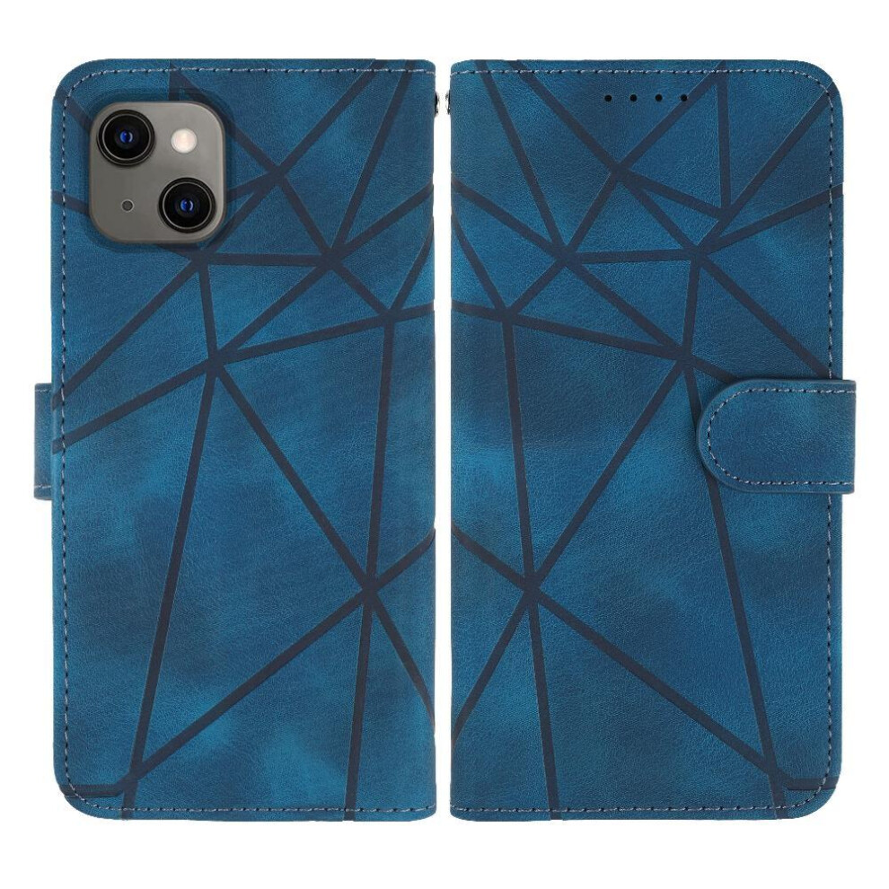 (Blue) Flip Case For Iphone 13 Card Slot Stand Unisex Flip Blue 764563725434