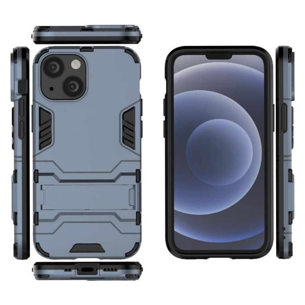(Blue) Case For Iphone 13 Mini Protective Cover Ring Car Mount Kickstand Dual Layer Protection Metal Ring Holder Shockproof Blue 764563726431