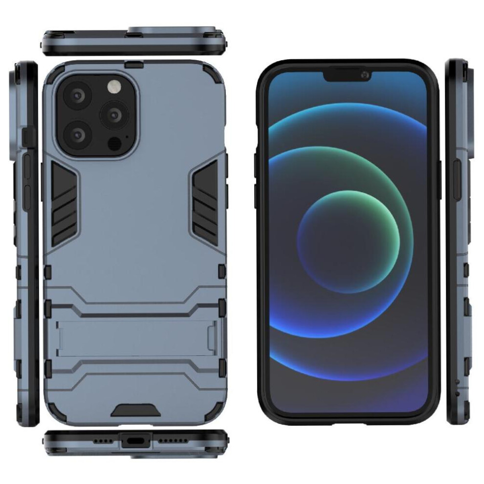 (Blue) Case For Iphone 13 Pro Max Ring Car Mount Kickstand Protective Cover Shockproof Metal Ring Holder Dual Layer Protection Blue 764563726479