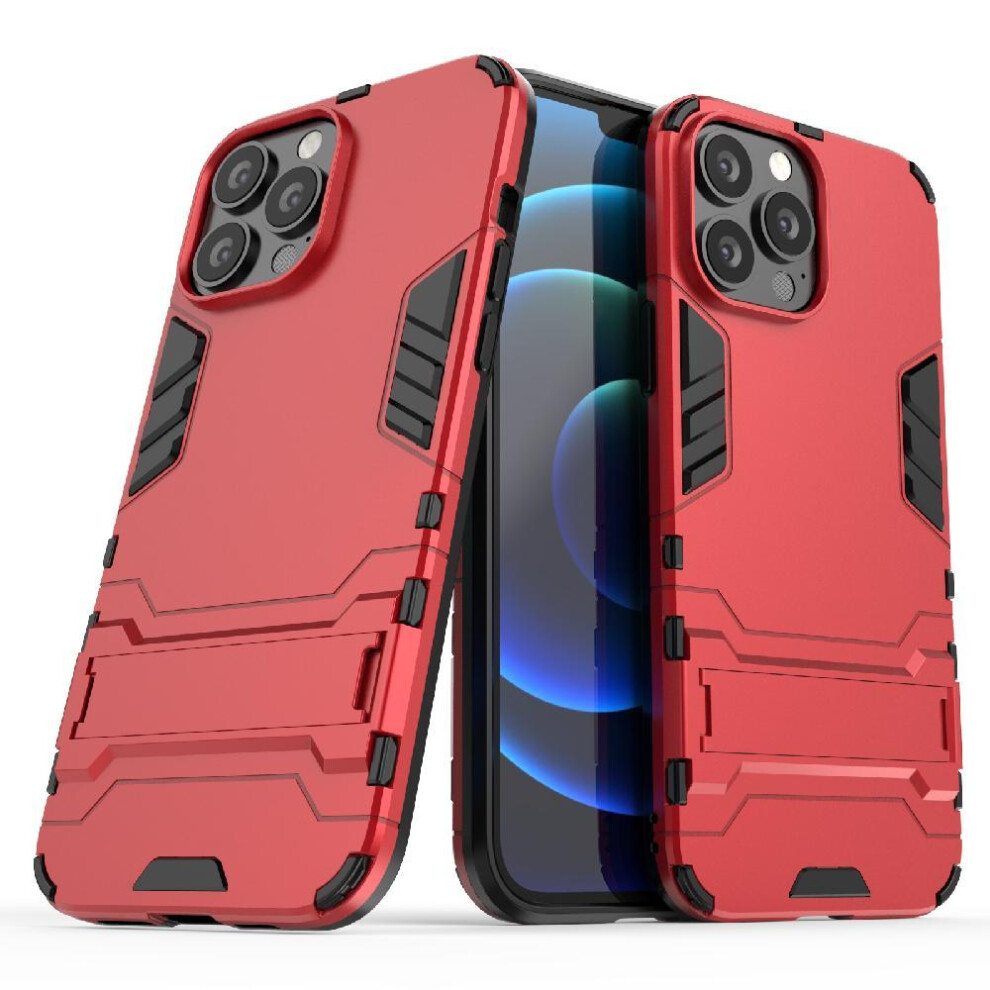 (Red) Case For Iphone 13 Pro Max Ring Car Mount Kickstand Protective Cover Shockproof Metal Ring Holder Dual Layer Protection Red 764563726462
