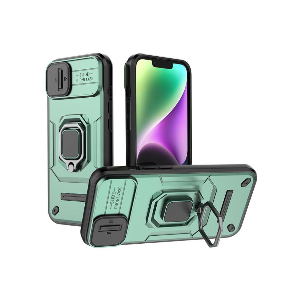(Green) Case For Iphone 13 Ring Holder Kickstand Anti-Scratch Protective Cover Green 764563727063