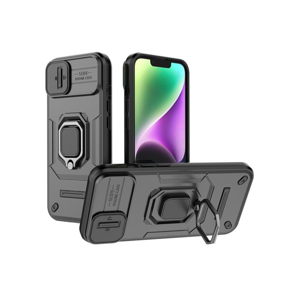(Black) Case For Iphone 13 Ring Holder Kickstand Anti-Scratch Protective Cover Black 764563727025