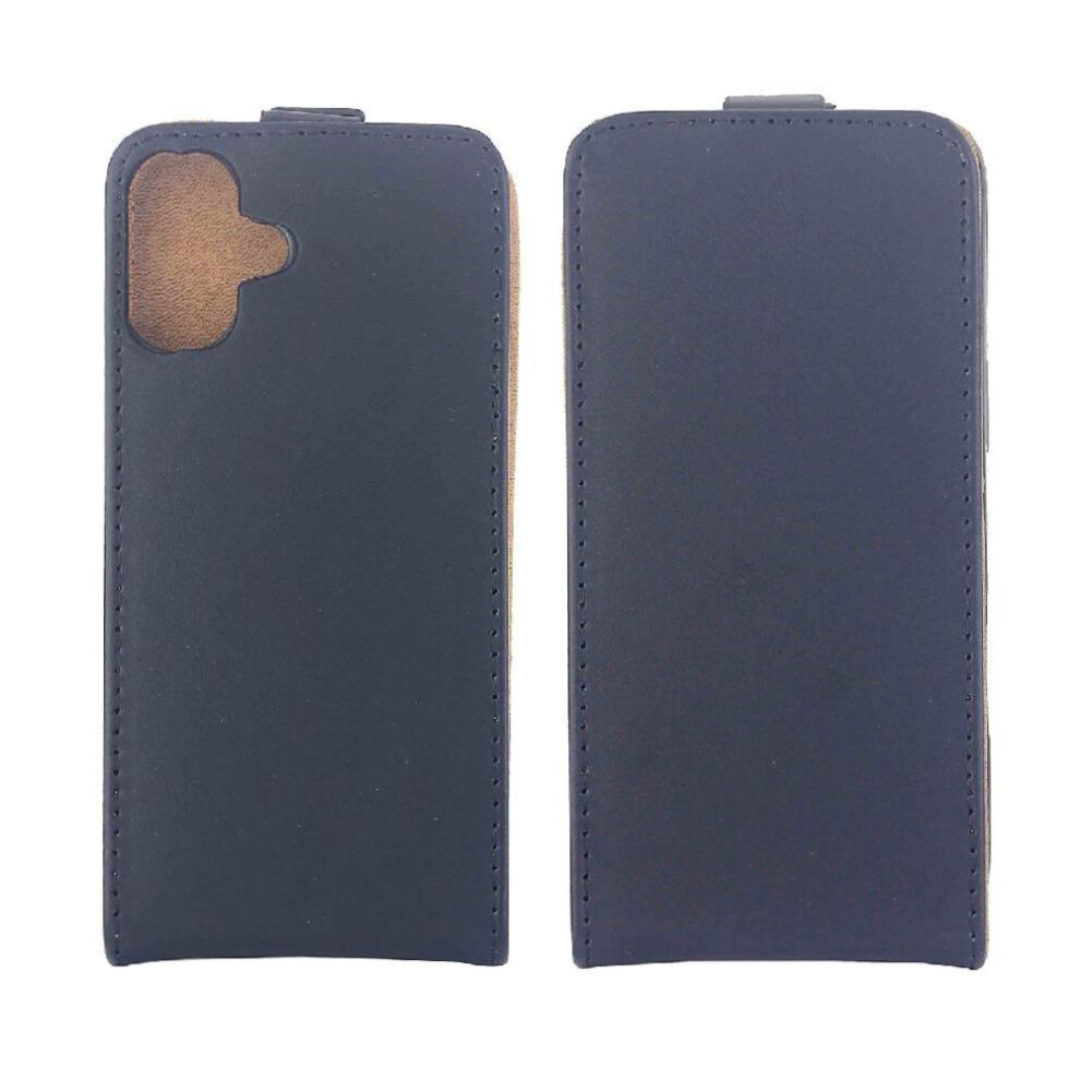 (Black) Vertical Flip Case For Iphone 16 Plus Business Style Protective Cover Card Slot Tpu Leather Black 764563727070