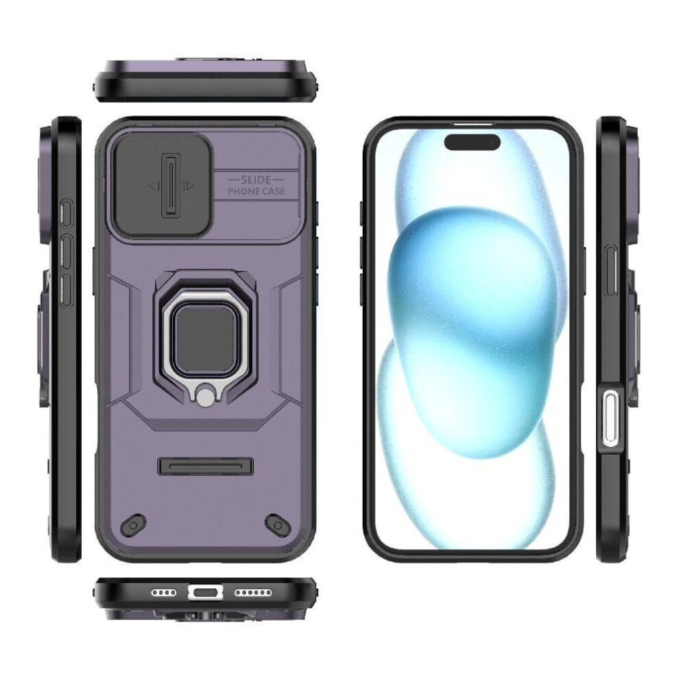 (Purple) Case For Iphone 16 Plus Anti-Scratch Kickstand Protective Cover Ring Holder Purple 764563727230
