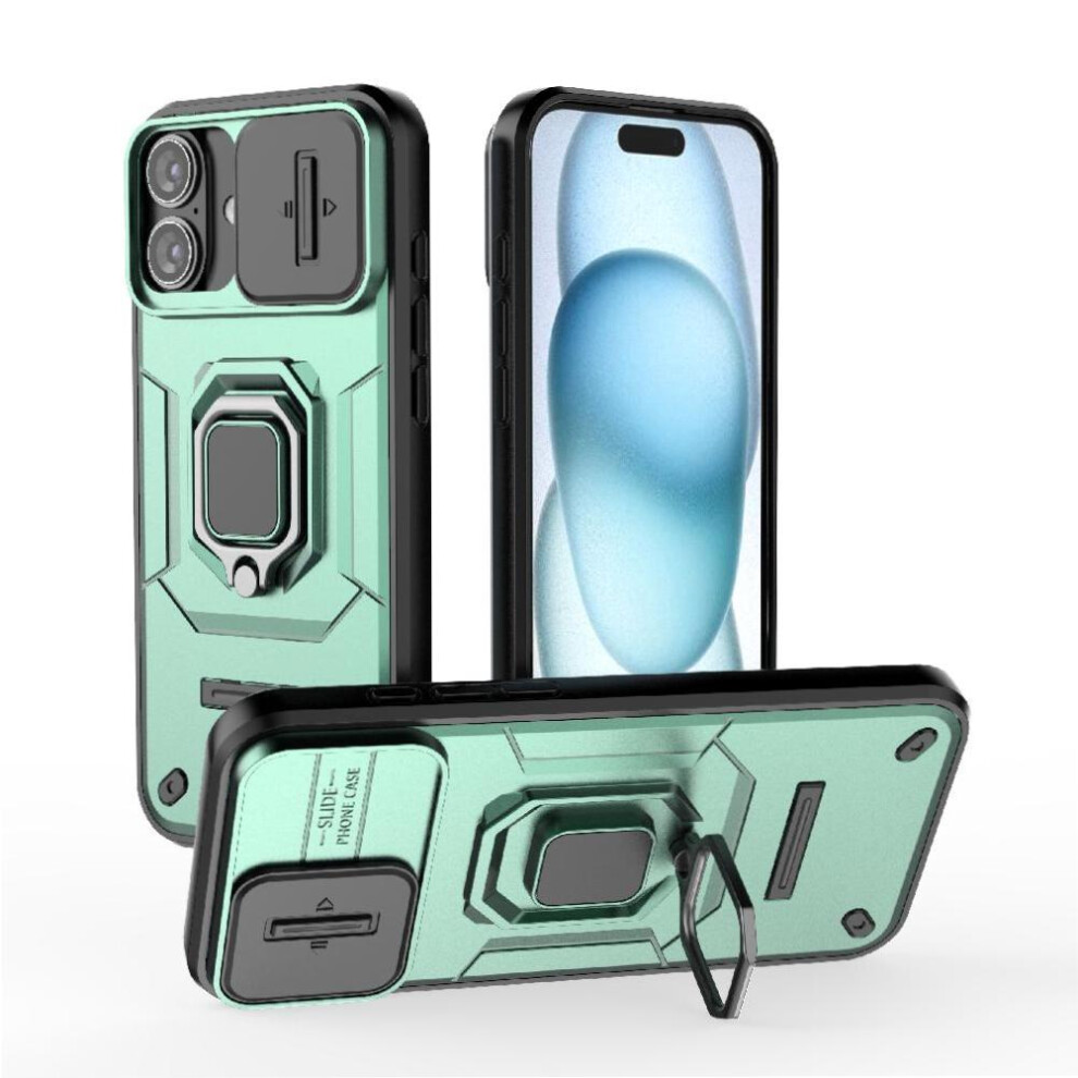 (Green) Case For Iphone 16 Plus Anti-Scratch Kickstand Protective Cover Ring Holder Green 764563727254