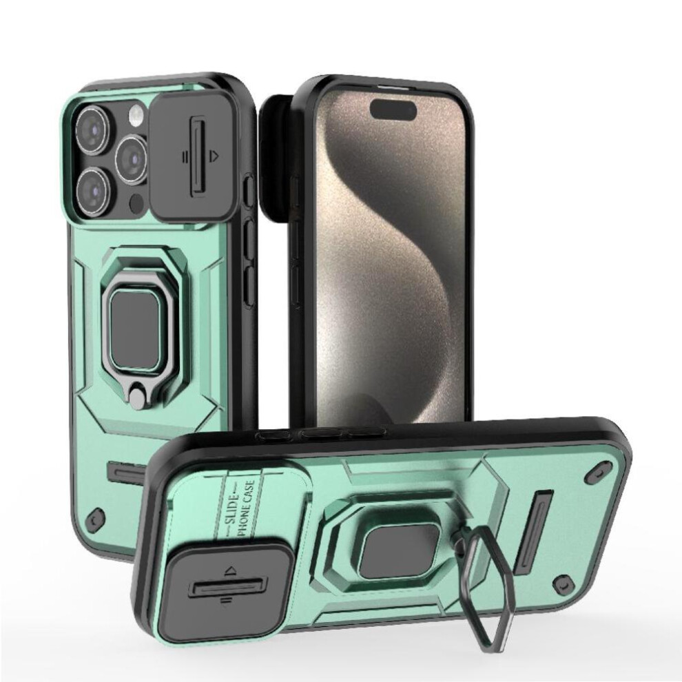 (Green) Case For Iphone 16 Pro Kickstand Protective Cover Anti-Scratch Ring Holder Green 764563727308