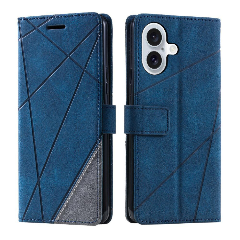 (Blue) Case For Iphone 16 Shockproof Card Holder Kickstand Magnetic Wallet Flip Folio Pu Leather Blue 764563727759