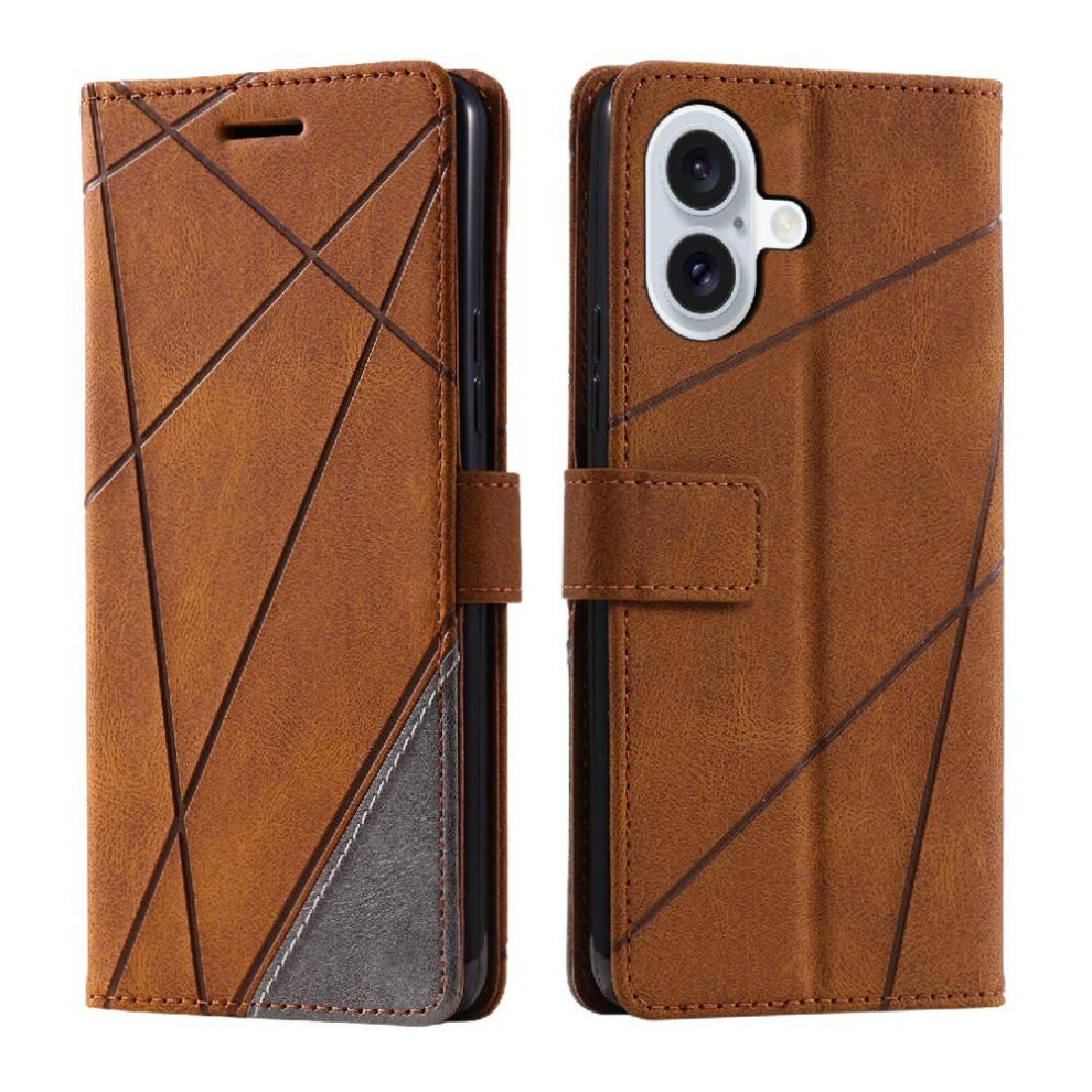(Brown) Case For Iphone 16 Shockproof Card Holder Kickstand Magnetic Wallet Flip Folio Pu Leather Brown 764563727797